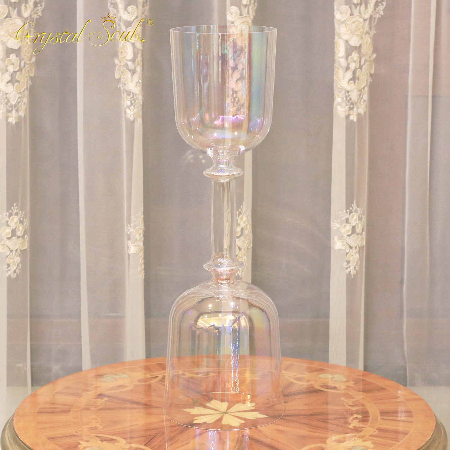 Crystal Soul Clear Aurora Double-Headed Crystal Holy Chalice Customizable Tones