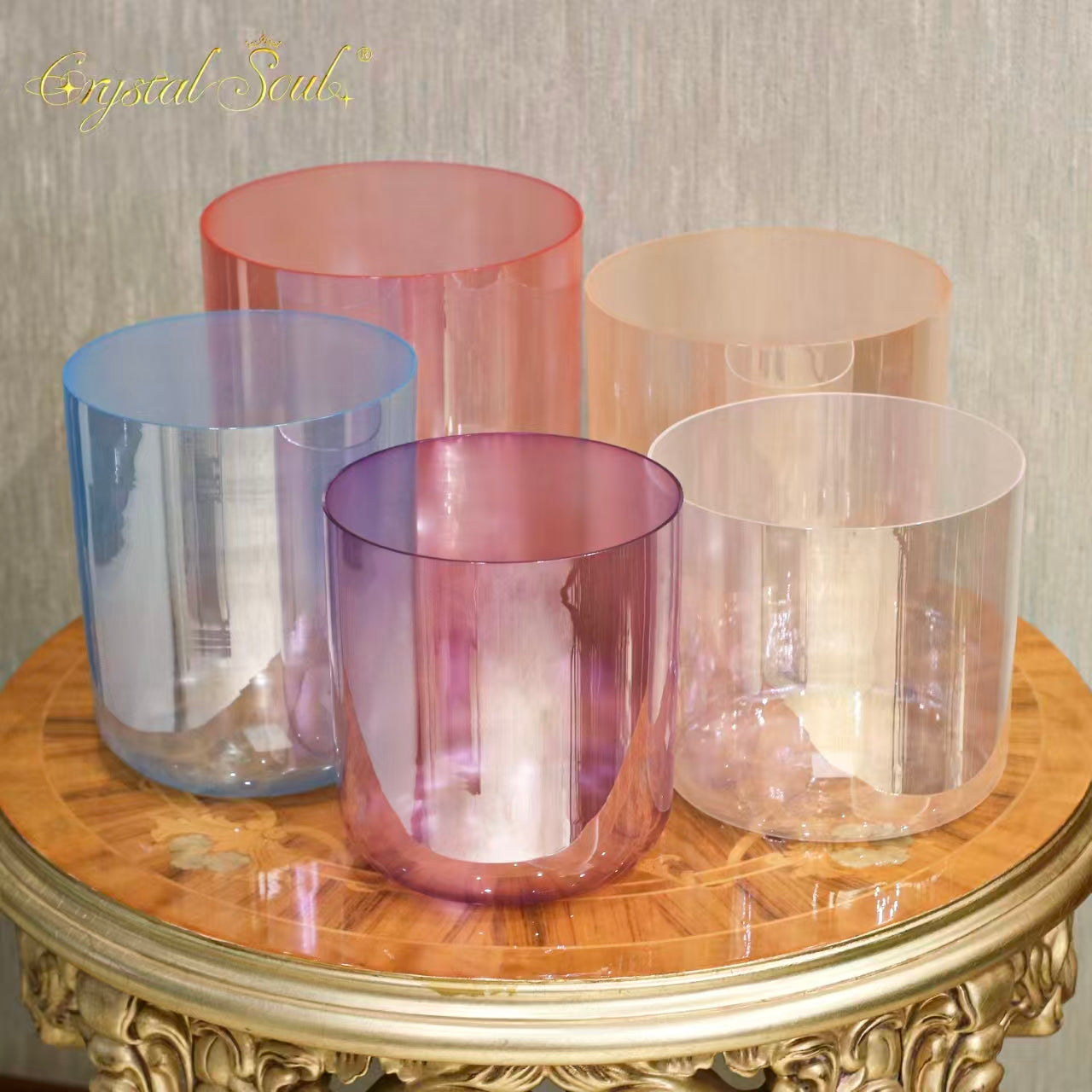 Crystal Soul Five Elements Pearl-Colored Alchemy Crystal Bowl Set