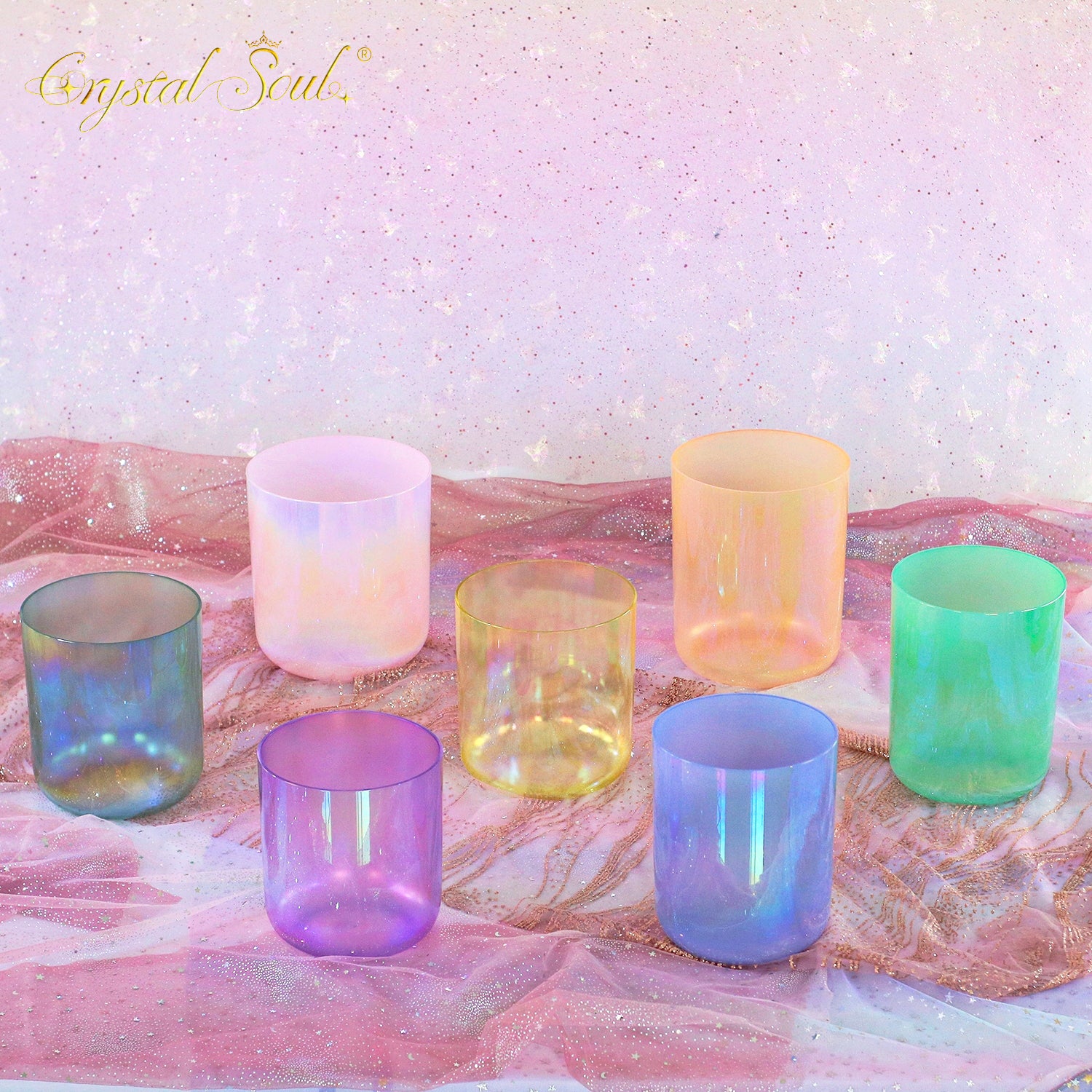 Crystal Soul Colorful Classic Seven Chakras Set Bowl Alchemy Crystal Bowl