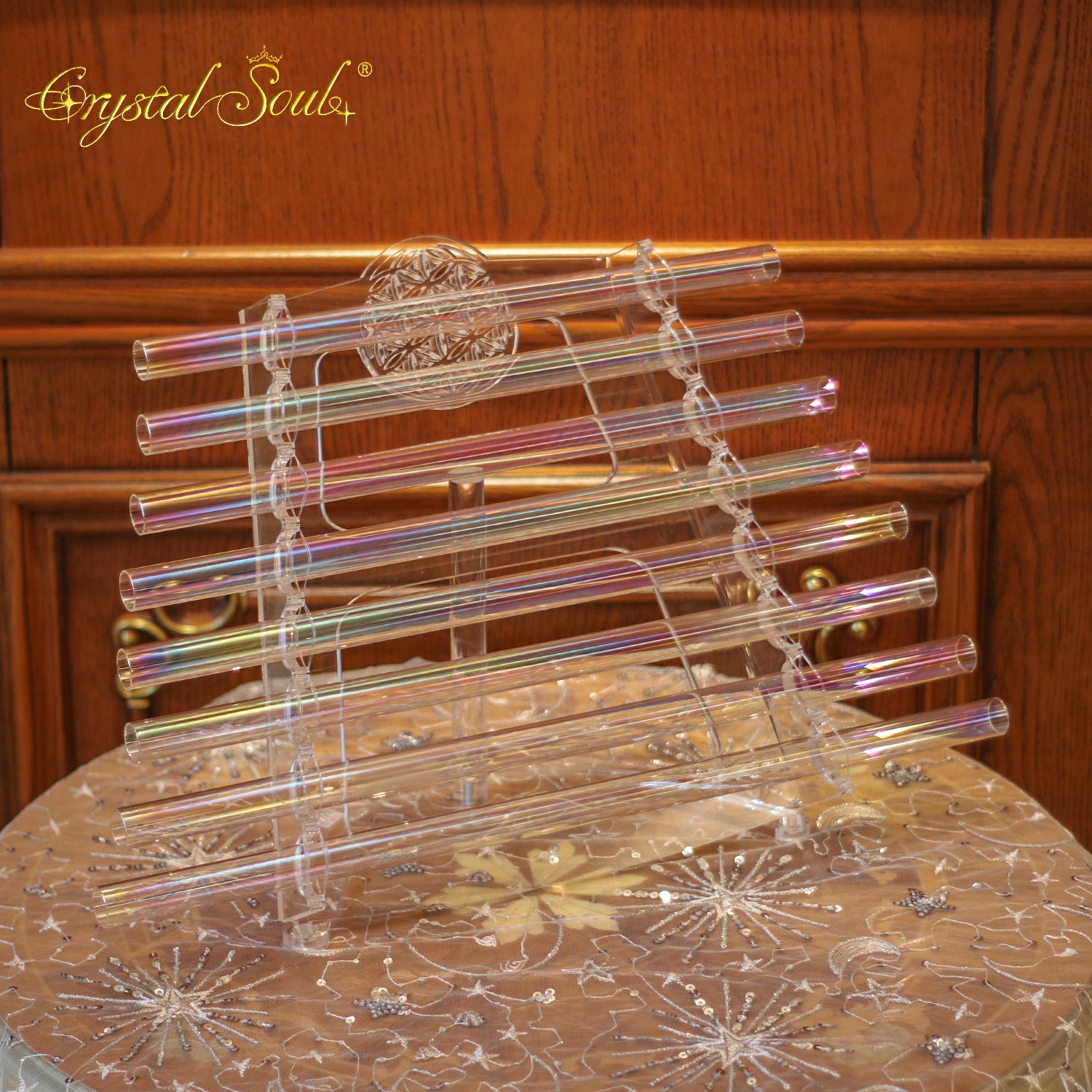 Crystal Soul Flower of Life Aurora Crystal Harp
