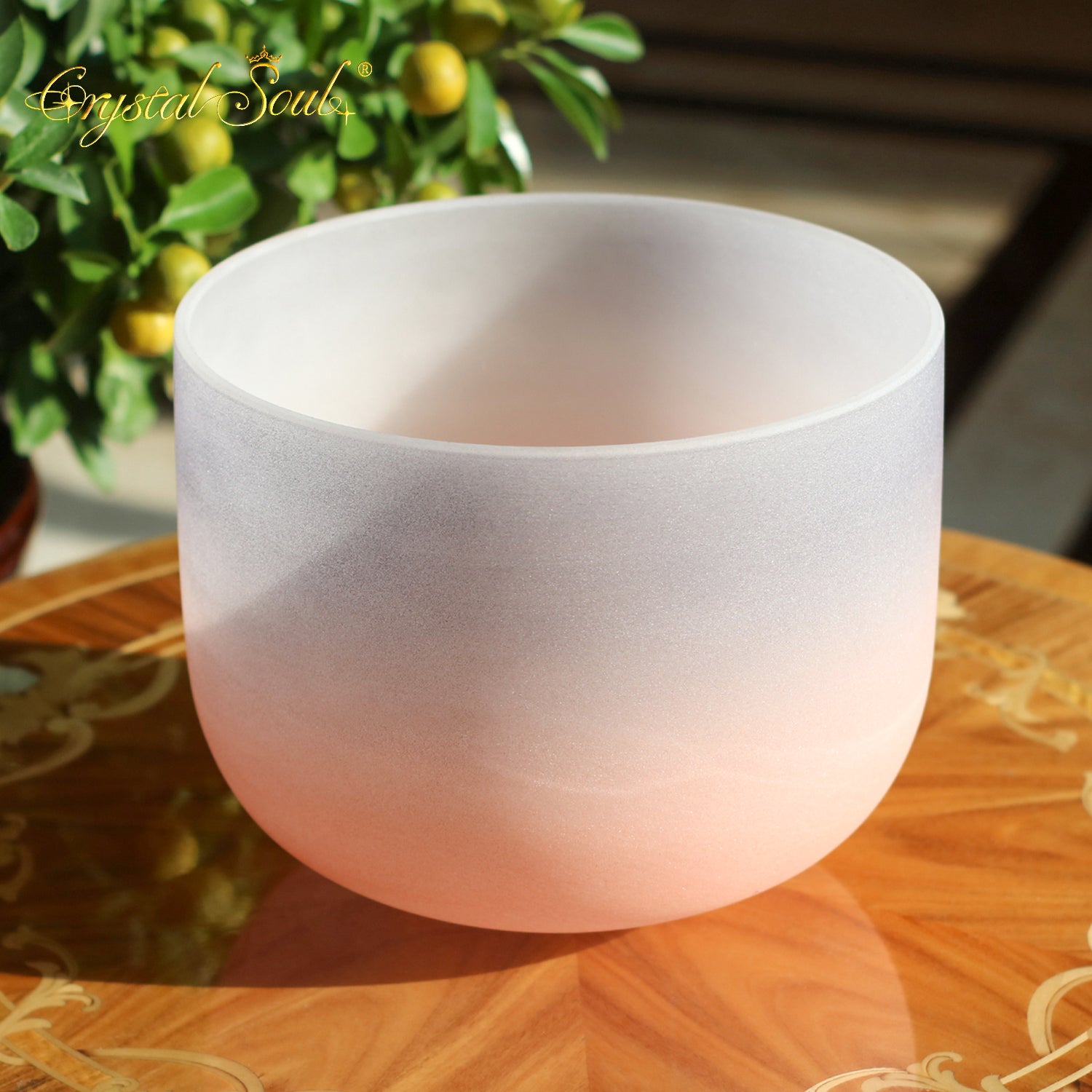 Crystal Soul Gray-Orange Gradient Frosted Crystal Bowl