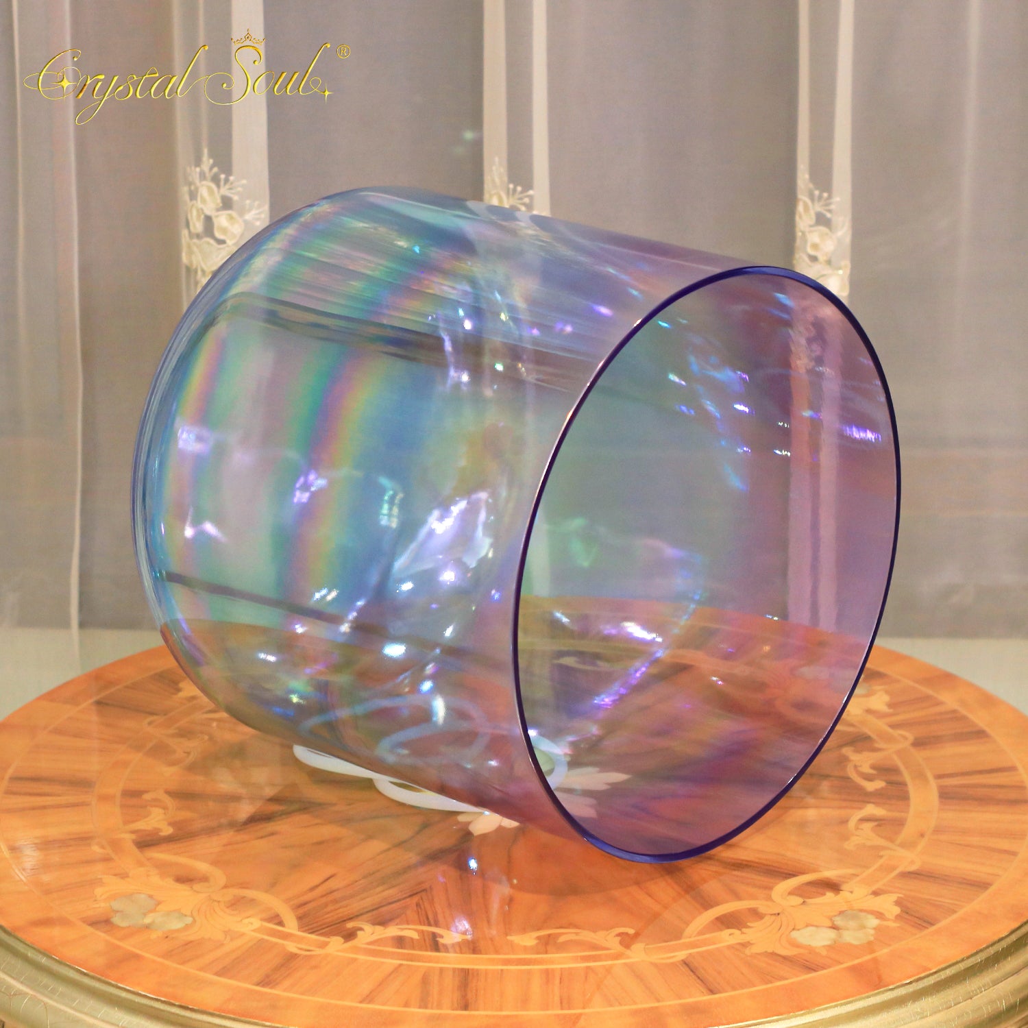 Crystal Soul Large Size Aurora Amethyst Gradient Thick-Walled Alchemy Singing Bowl