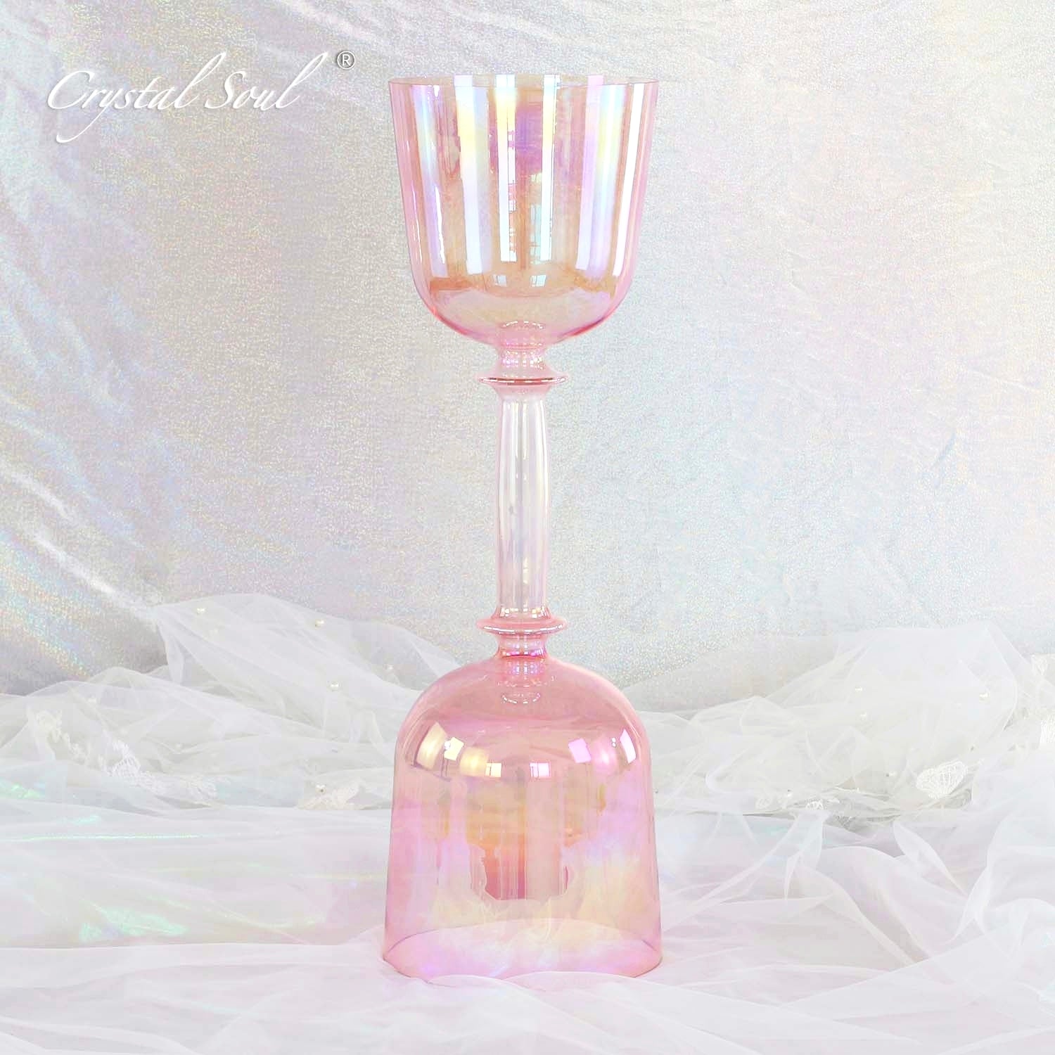 Crystal Soul Aurora Pink Double-headed Crystal Holy Chalice