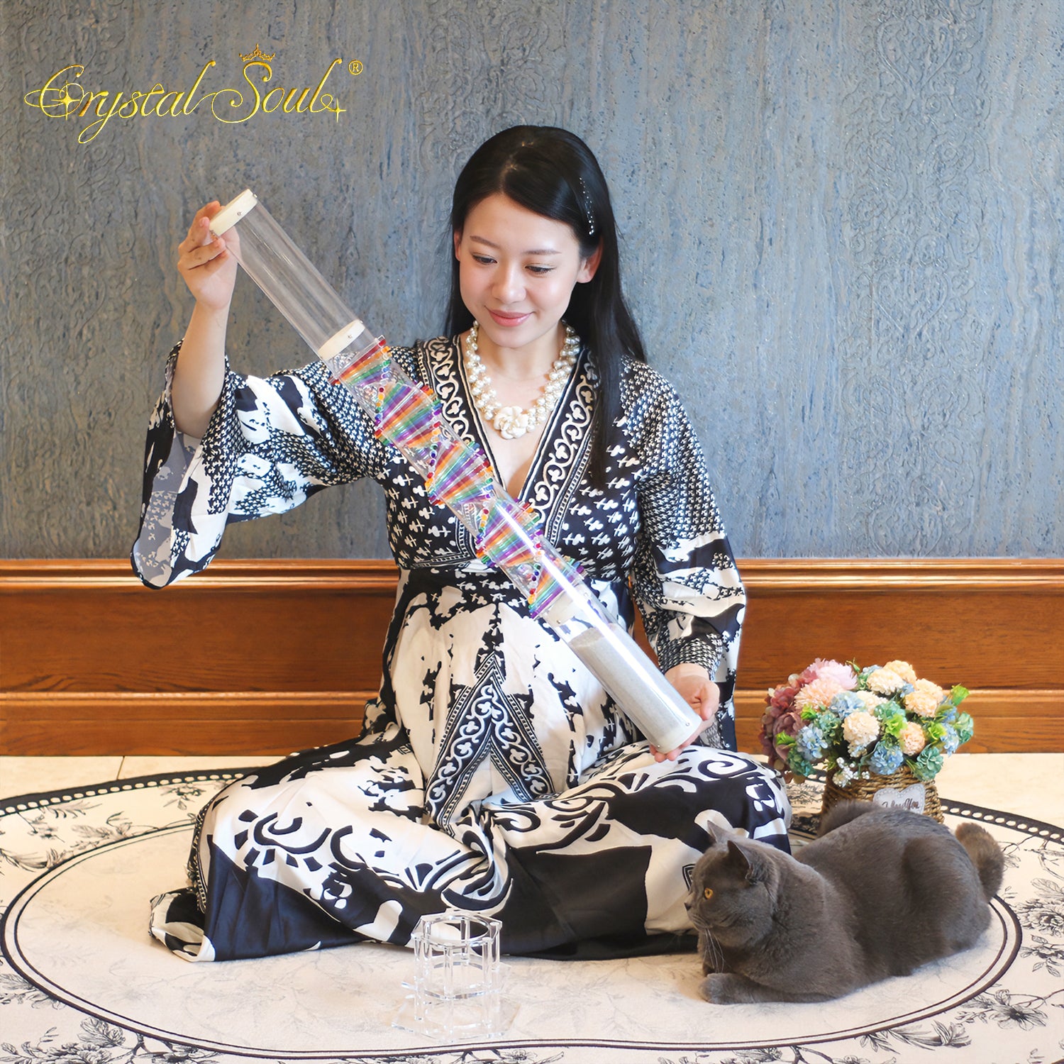 Crystal Soul Rainbow DNA Rain Stick