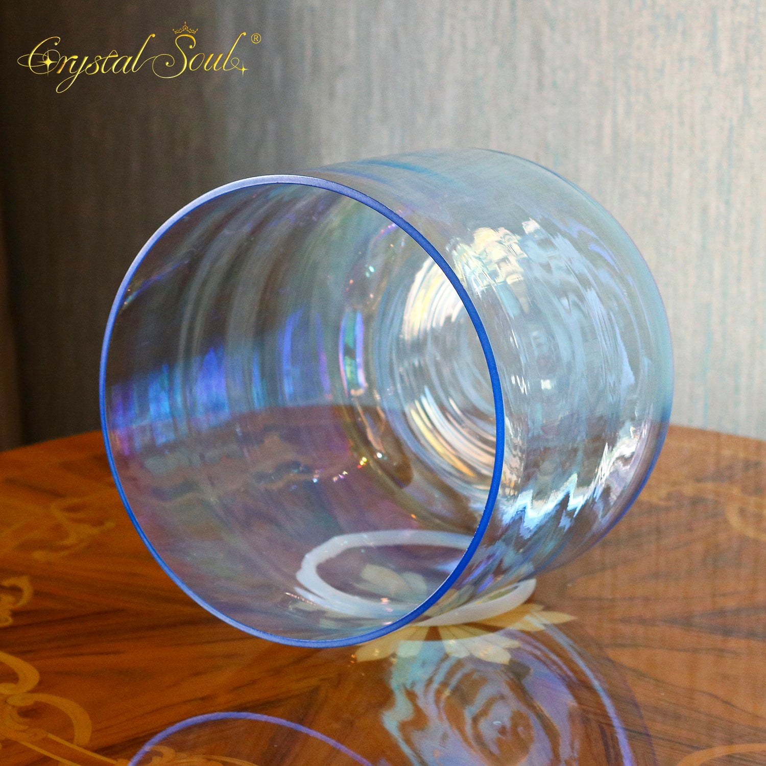Crystal Soul High Quality Thickened Ice Azure Aurora Alchemy Crystal Bowl