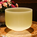 Crystal Soul Macaron Yellow Frosted Crystal Singing Bowl