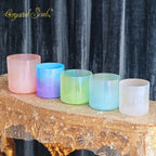 Crystal Soul 528Hz High Quality Sandblasted Dreamy Color Alchemy Crystal Bowl Set