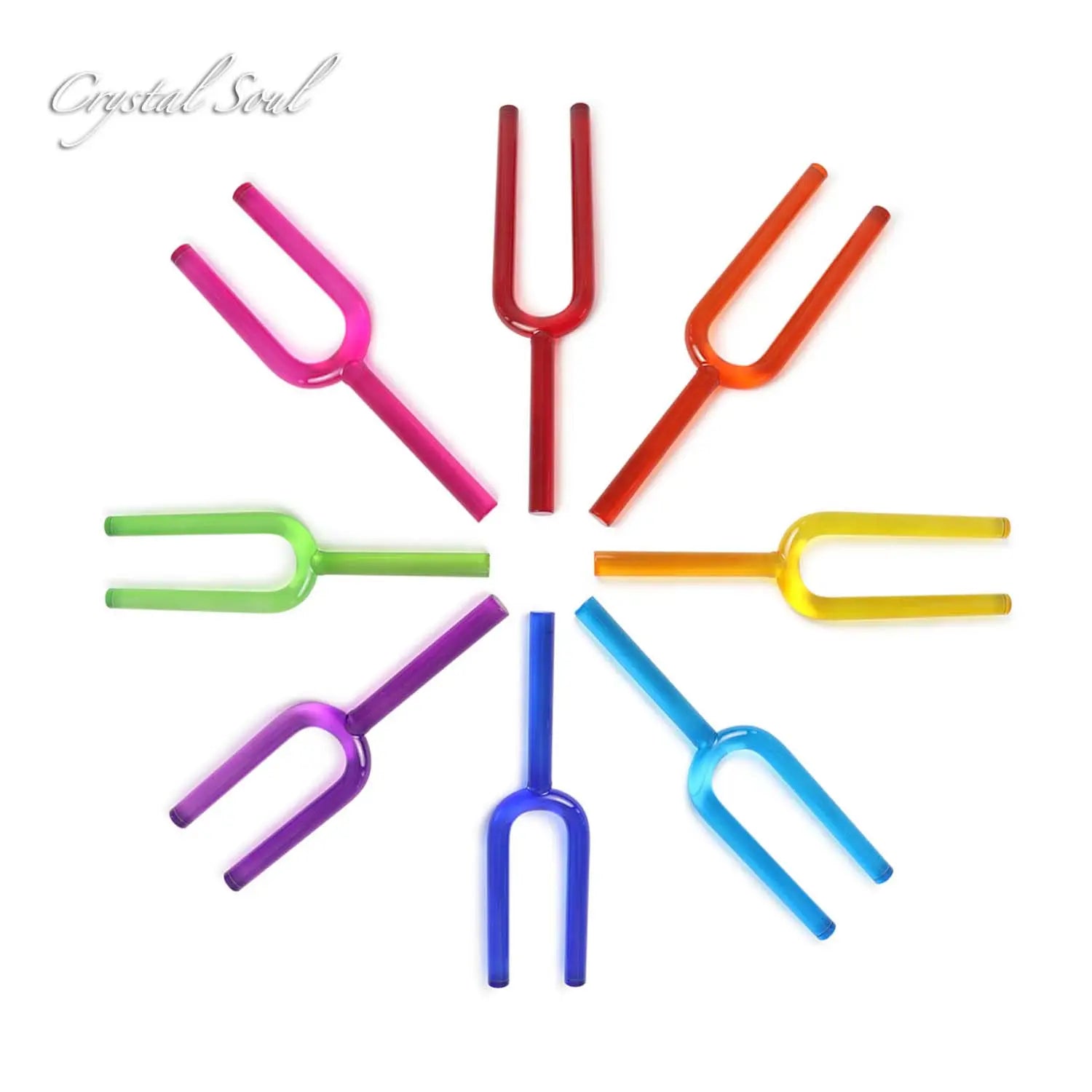 Crystal Soul Quartz Crystal Tuning Fork Set of Seven Notes