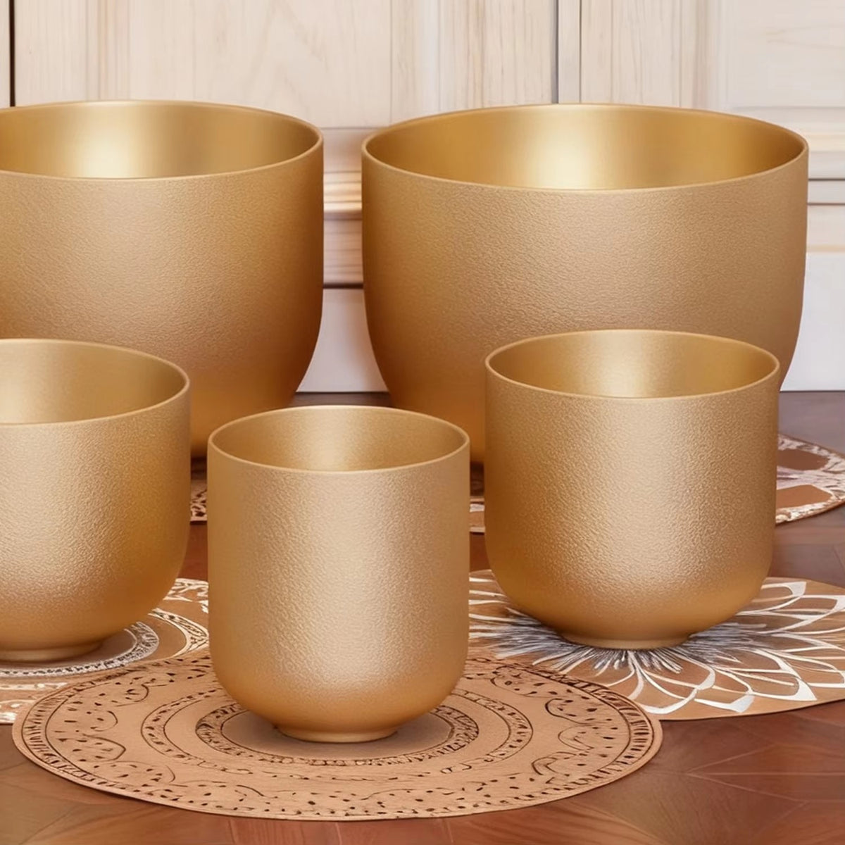 Crystal Soul Gold Frosted Crystal Singing Bowl