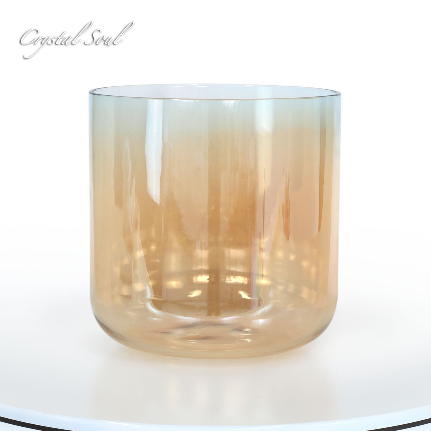 Crystal Soul Orange Azure Clear Gradient Alchemy Crystal Bowl