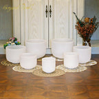 Crystal Soul Seven Chakra Classic White Frosted Crystal Bowl