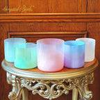 Crystal Soul 528Hz High Quality Sandblasted Dreamy Color Alchemy Crystal Bowl Set