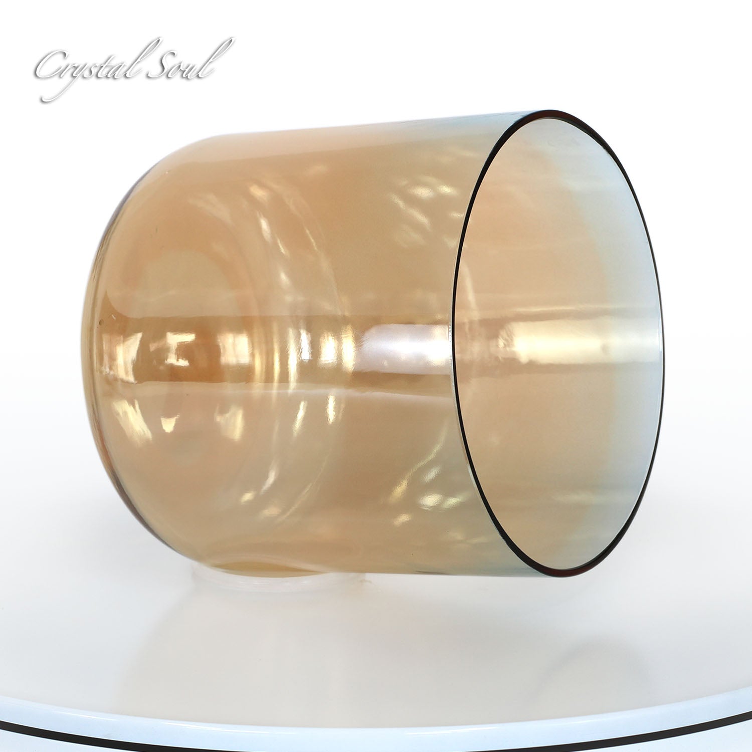 Crystal Soul Orange Azure Clear Gradient Alchemy Crystal Bowl