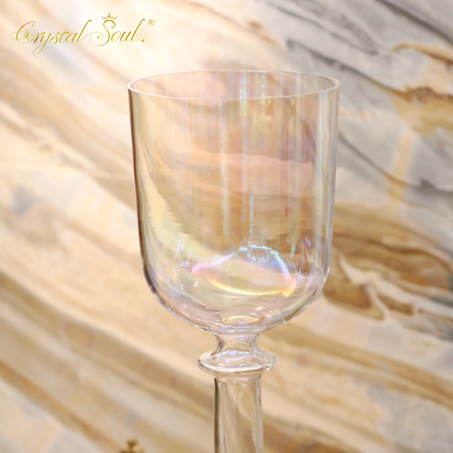 Crystal Soul Clear Aurora Double-Headed Crystal Holy Chalice Customizable Tones