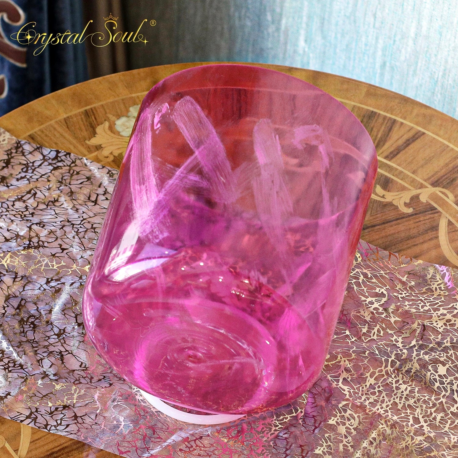 Crystal Soul Superior Design Romantic Aegean Pink Pearlescent Alchemy Crystal Bowl
