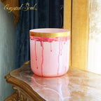 Crystal Soul Reiki Series Pink Drop Gilded Glow Alchemy Crystal Bowl
