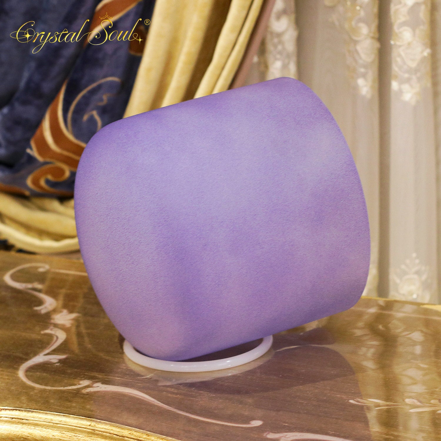 Crystal Soul Macaron Indigo Frosted Crystal Singing Bowl