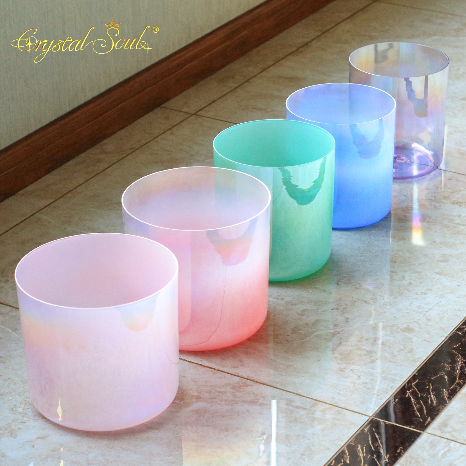 Crystal Soul New Colorway Five Elements Harmony Sound Alchemy Crystal Bowl Set