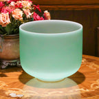Crystal Soul Macaron Green Frosted Crystal Singing Bowl