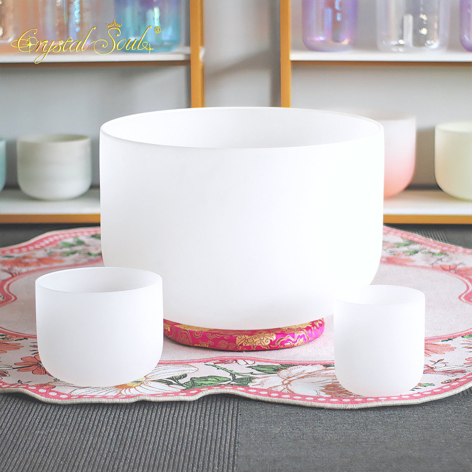 Crystal Soul Extra Large 22" White Frosted Crystal Bowl