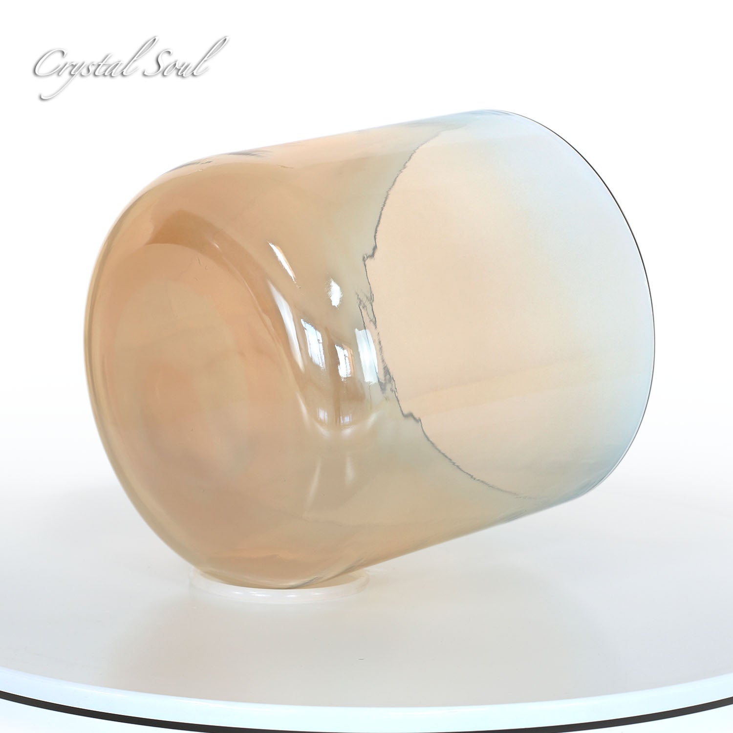 Crystal Soul Orange Azure Clear Gradient Alchemy Crystal Bowl