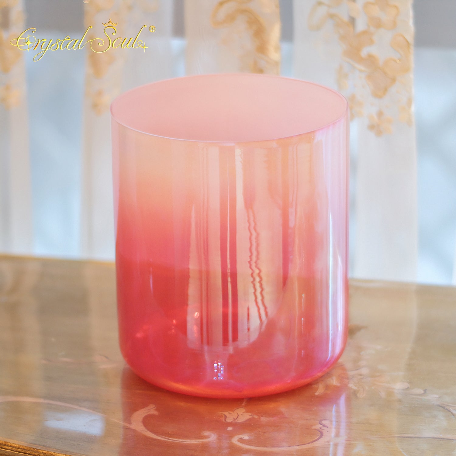 Crystal Soul Rose Pink Pearl Glow Gradient Alchemy Crystal Bowl