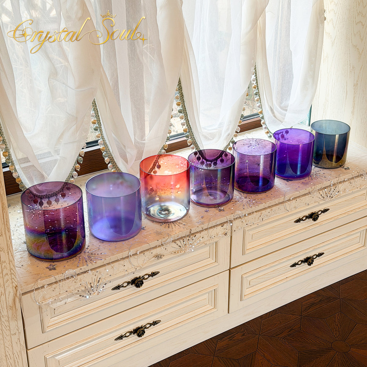 Crystal Soul Mysterious Cosmic Aurora Alchemy Crystal Bowl Set