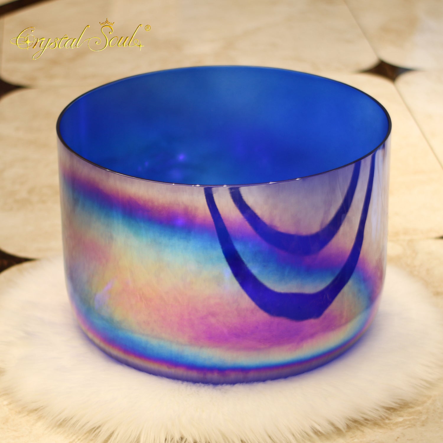Crystal Soul High Quality Cosmic Purple Aurora Alchemy Crystal Bowl Customizable 18"