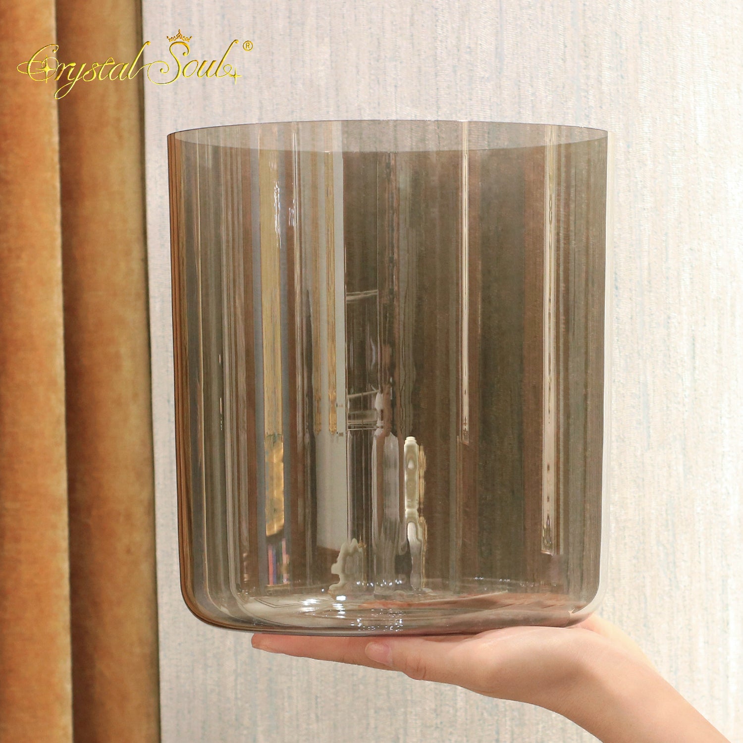 Crystal Soul Exclusively Designed New Color Bright Ash Gray/Tea-Colored Alchemy Crystal Bowl