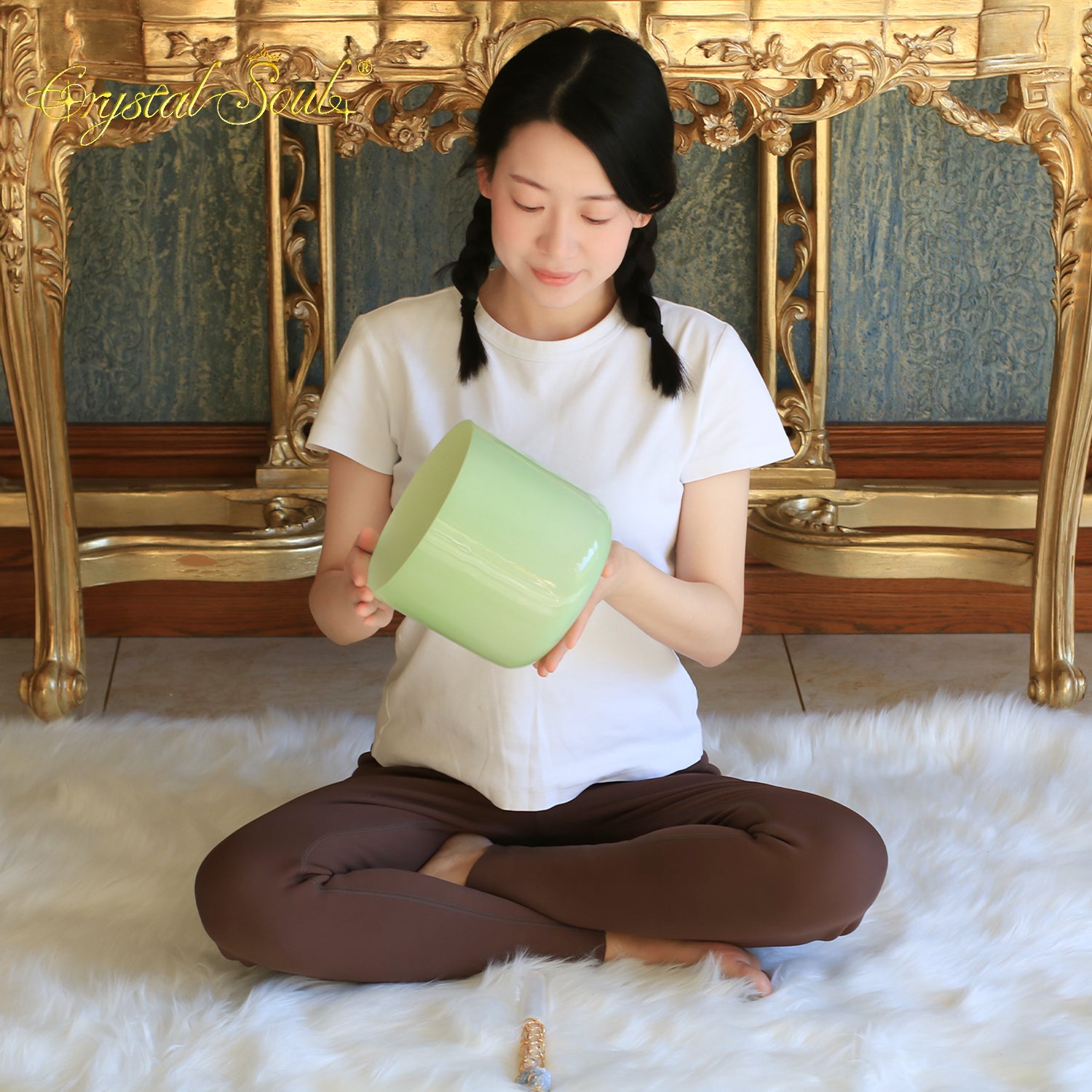 Crystal Soul Classic Fresh Lime Green Alchemy Crystal Bowl