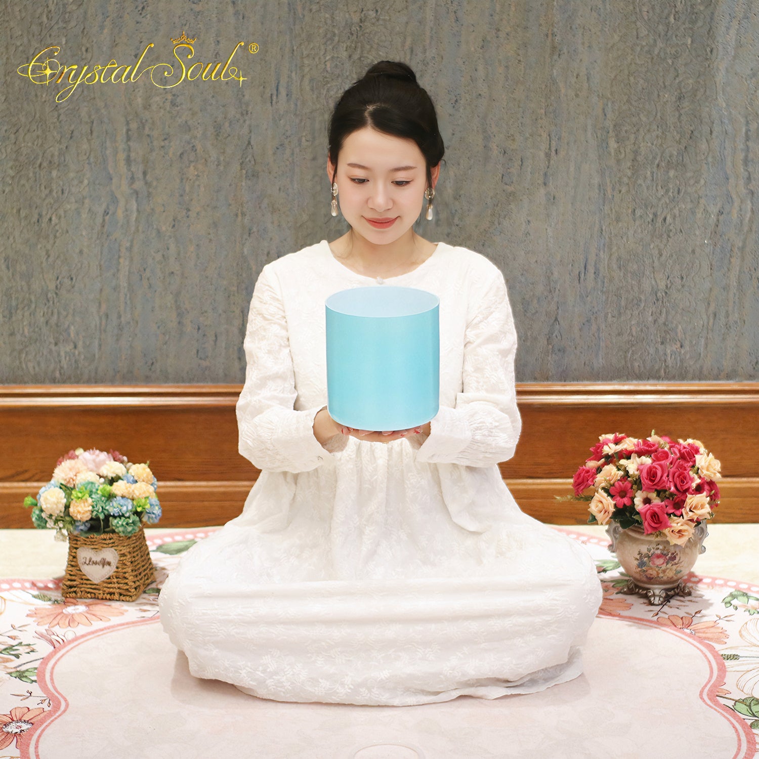 Crystal Soul Blue Glazed Alchemy Crystal Bowl