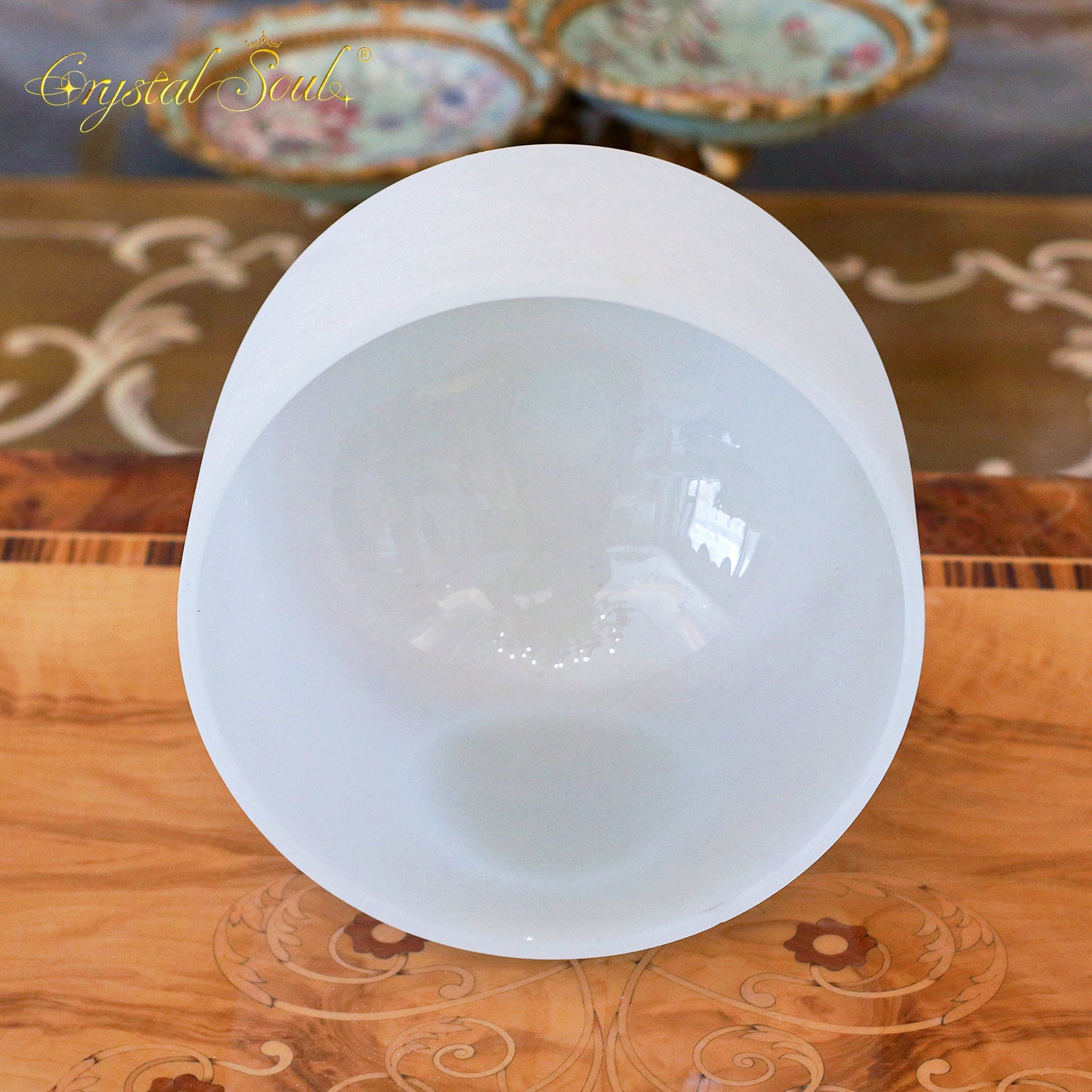 Crystal Soul White Gray High Quality Original Mineral Frosted Crystal Singing Bowls