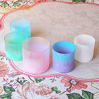 Crystal Soul 528Hz High Quality Sandblasted Dreamy Color Alchemy Crystal Bowl Set