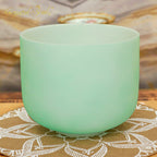 Crystal Soul Macaron Green Frosted Crystal Singing Bowl