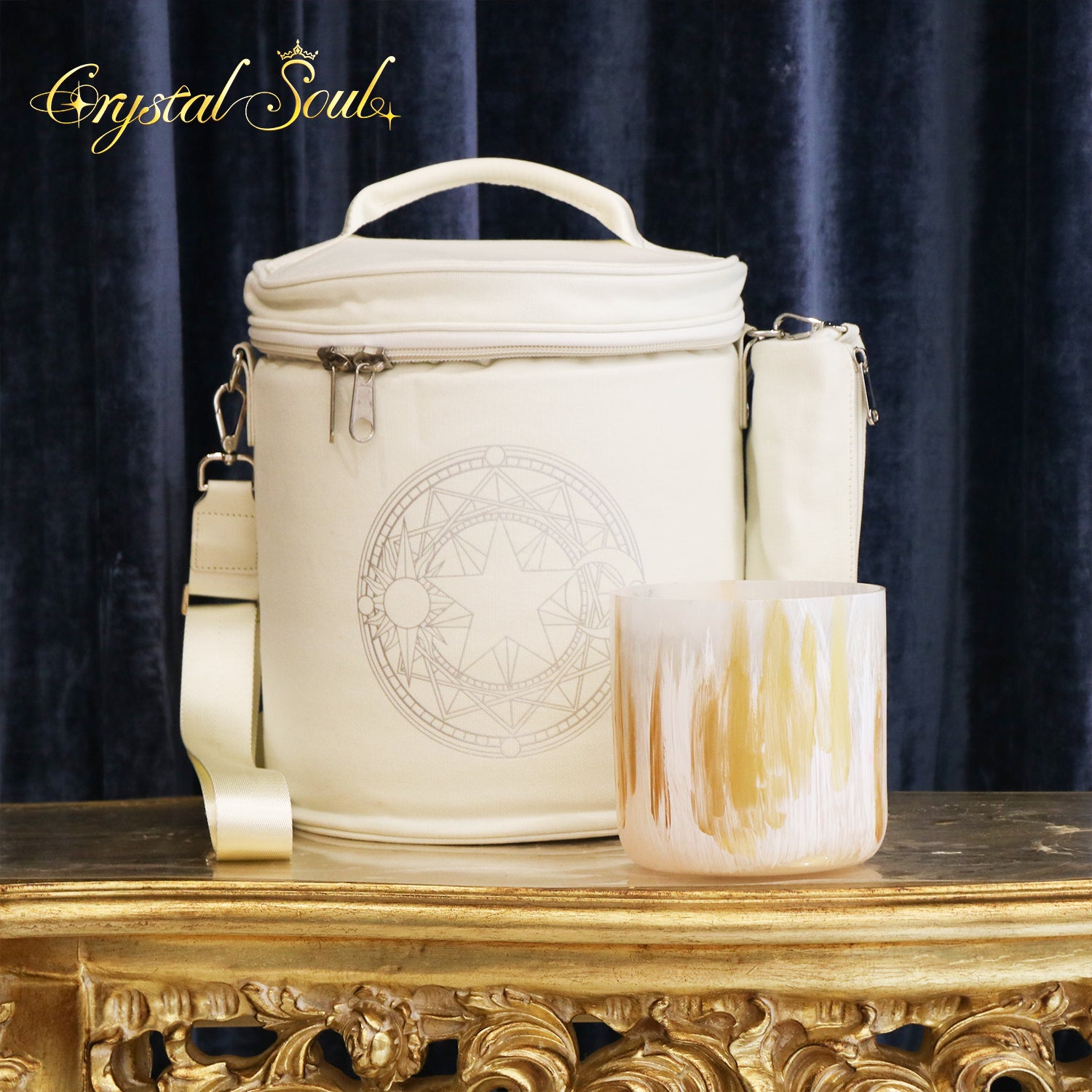Crystal Soul Spiritual Series Hand-Painted Gilded Alchemy Crystal Bowl