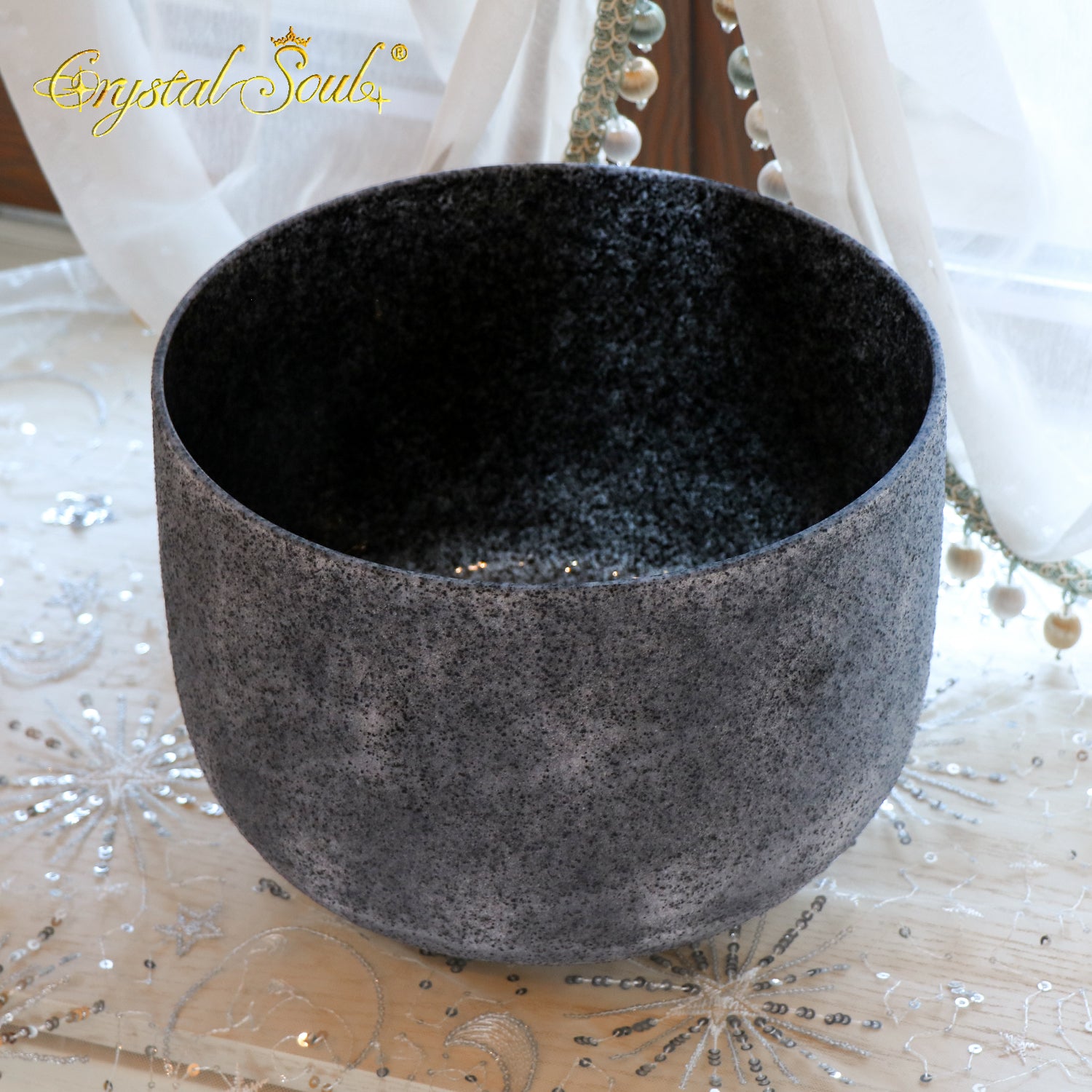 Crystal Soul High Quality Original Mineral Obsidian Frosted Crystal Bowl