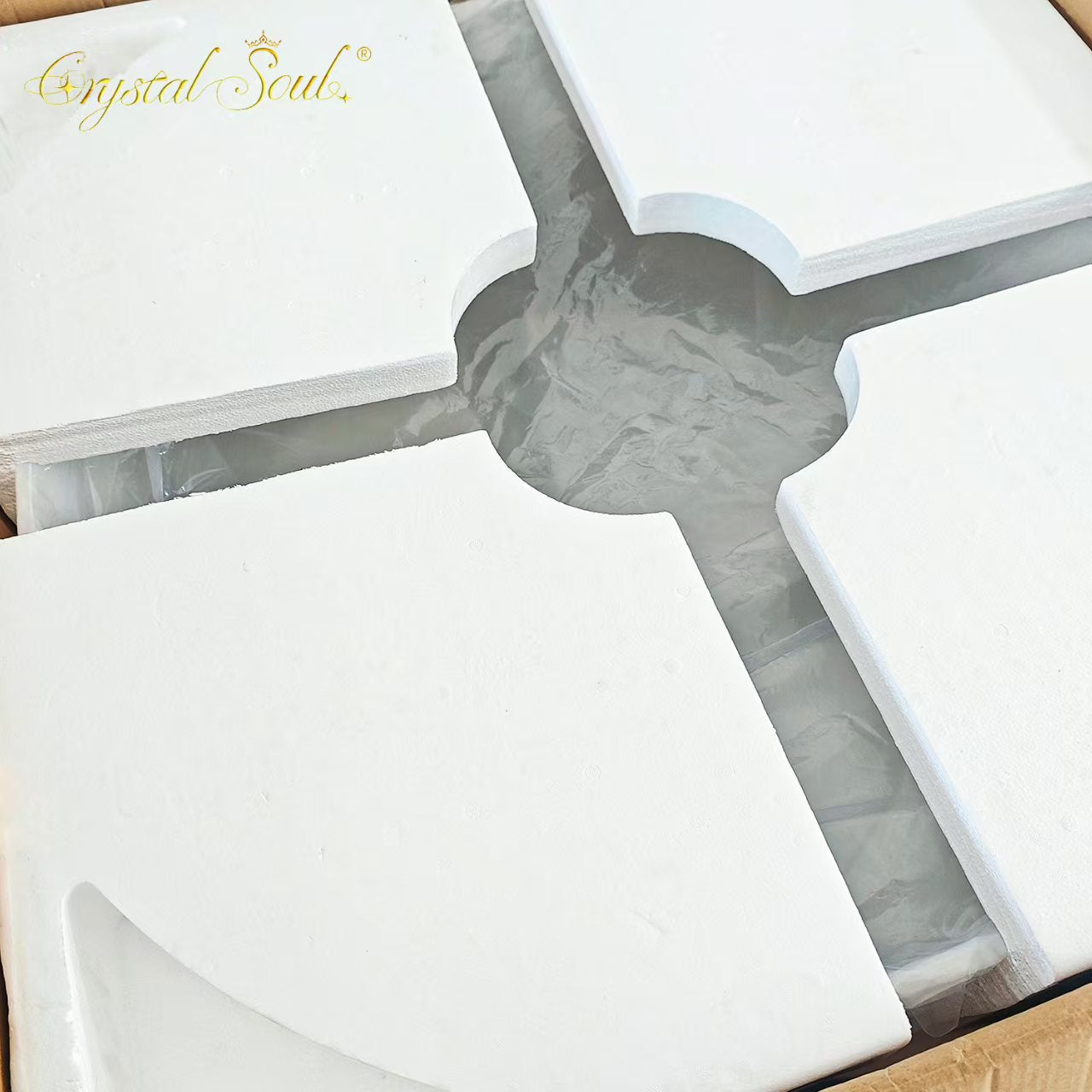 Crystal Soul 37" 5A Extra Large White Frosted Crystal Singing Bowl