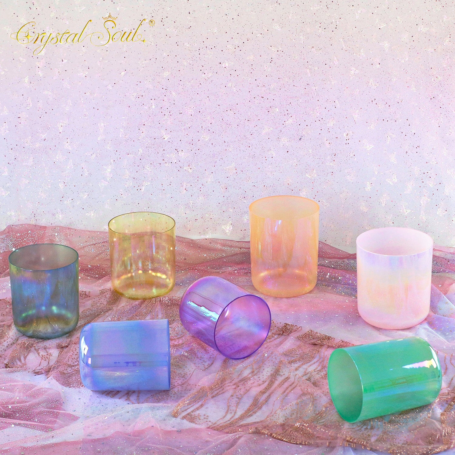 Crystal Soul Colorful Classic Seven Chakras Set Bowl Alchemy Crystal Bowl