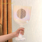 Crystal Soul Flower of Life White Holy Chalice Alchemy Crystal Bowl