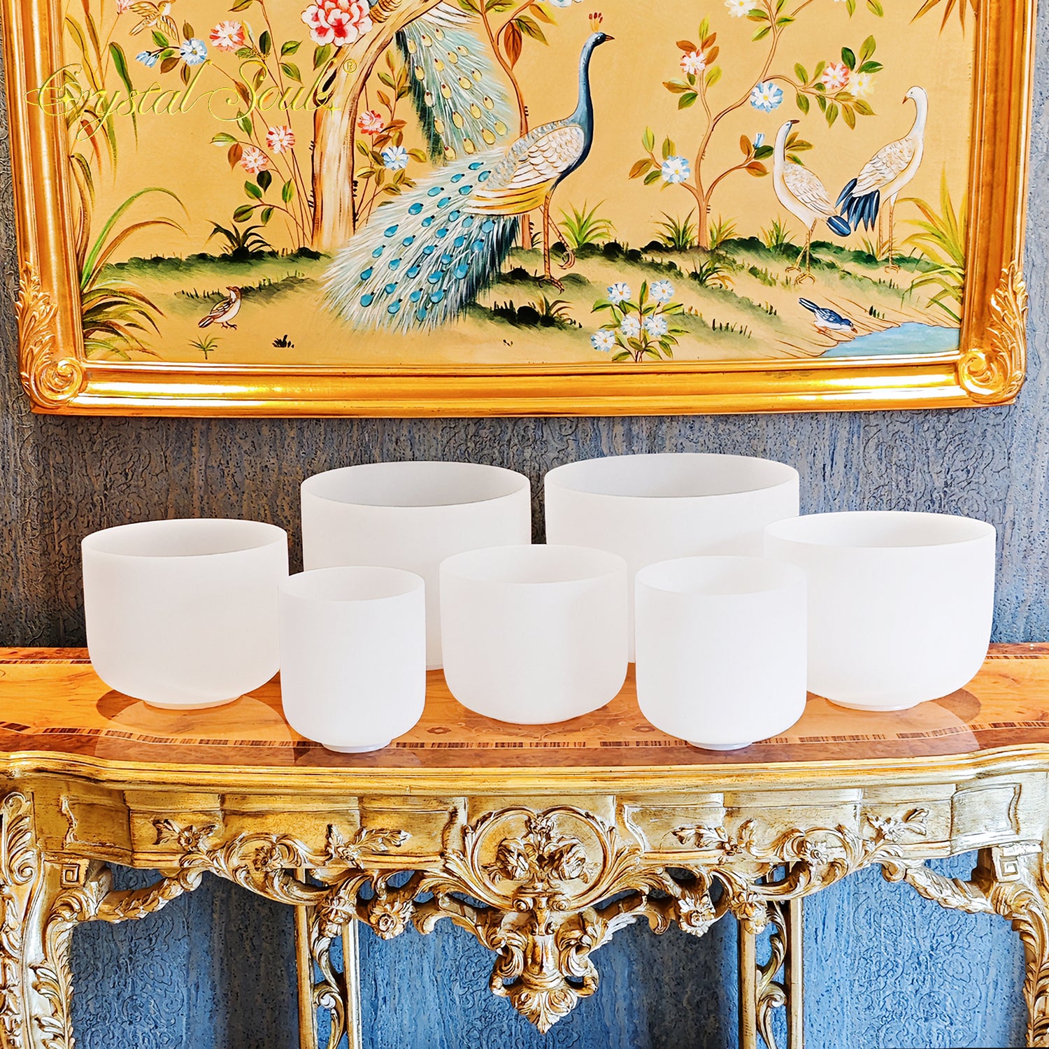 Crystal Soul High Quality Classic White Frosted Crystal Bowl Set