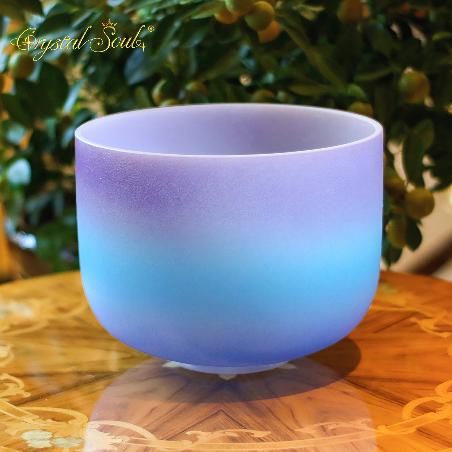 Crystal Soul Nebula Purple Sea Triple Gradient Frosted Crystal Singing Bowl