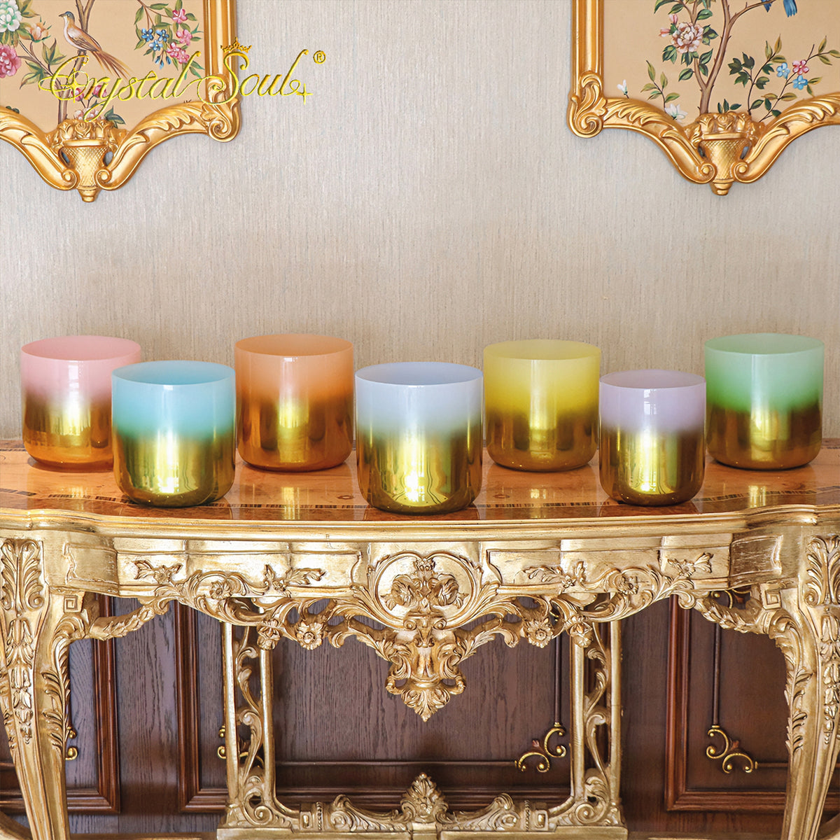 Crystal Soul Sacred Golden Light Alchemy Crystal Bowl Set