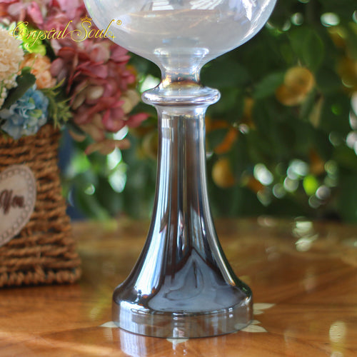 Crystal Soul Black-Gray-Silver-White Pearl Gradient Holy Grail Crystal Bowl