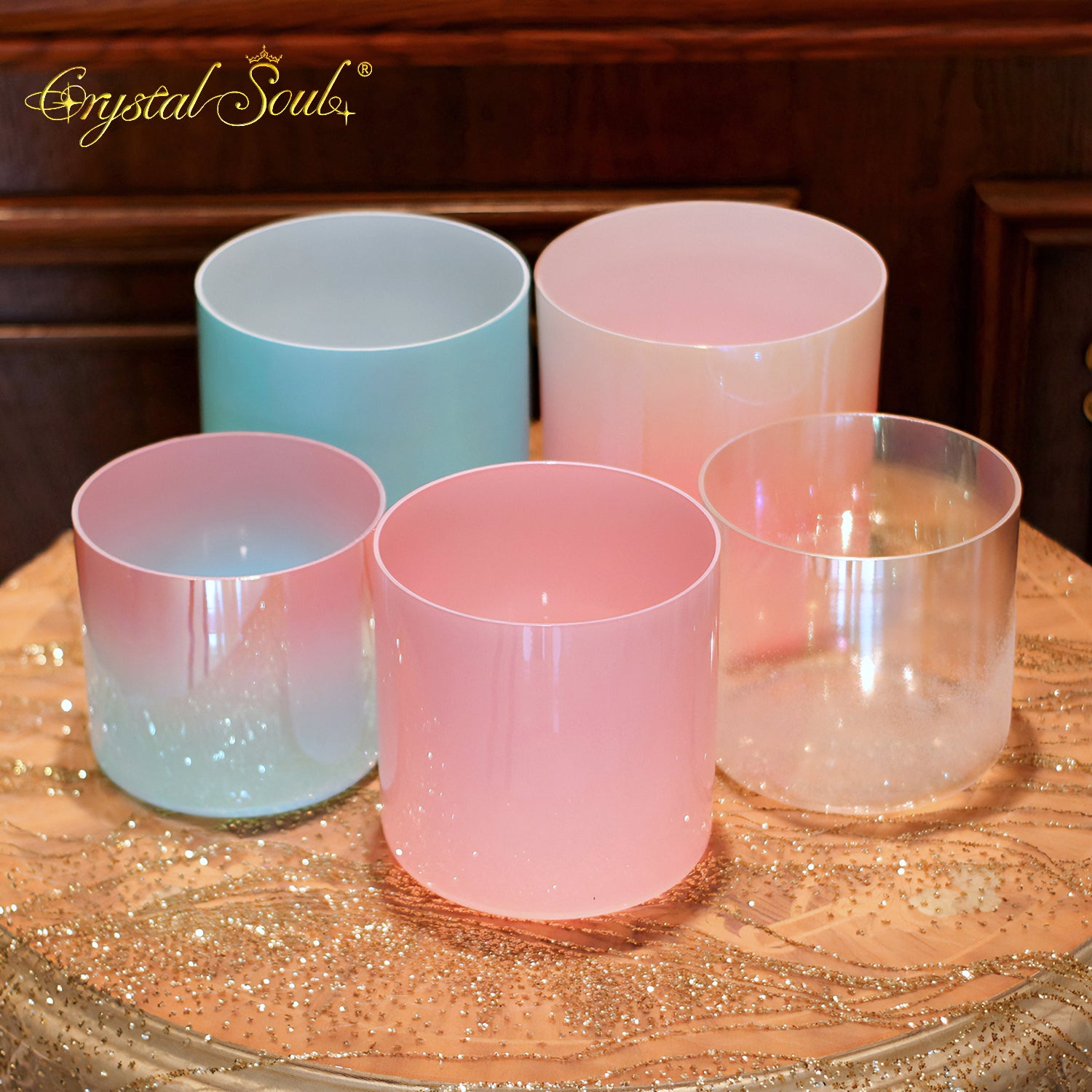Crystal Soul Sea Breeze Cherry Blossom Premium Custom Edition Alchemy Crystal Bowl Harmony Set