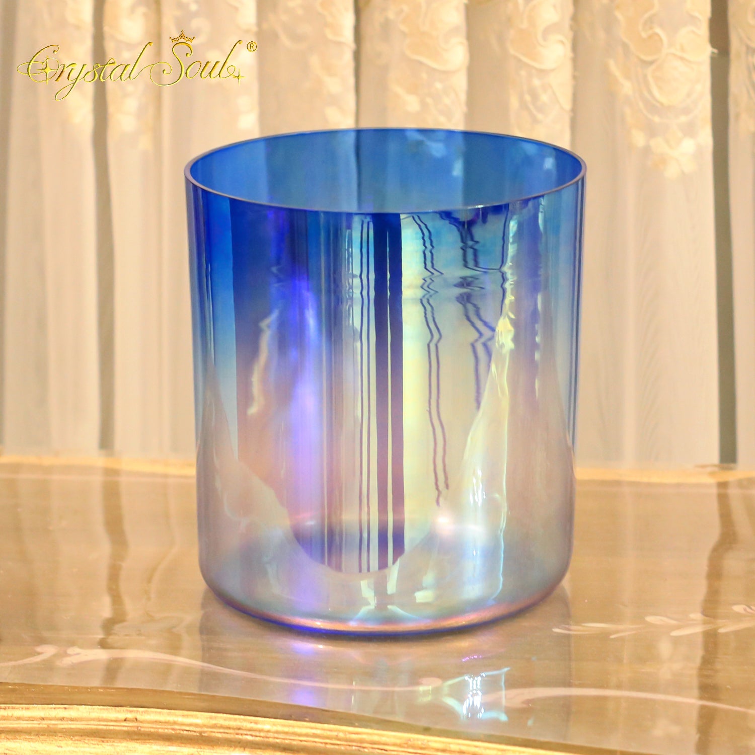 Crystal Soul Indigo Clear Gradient Alchemy Crystal Bowl