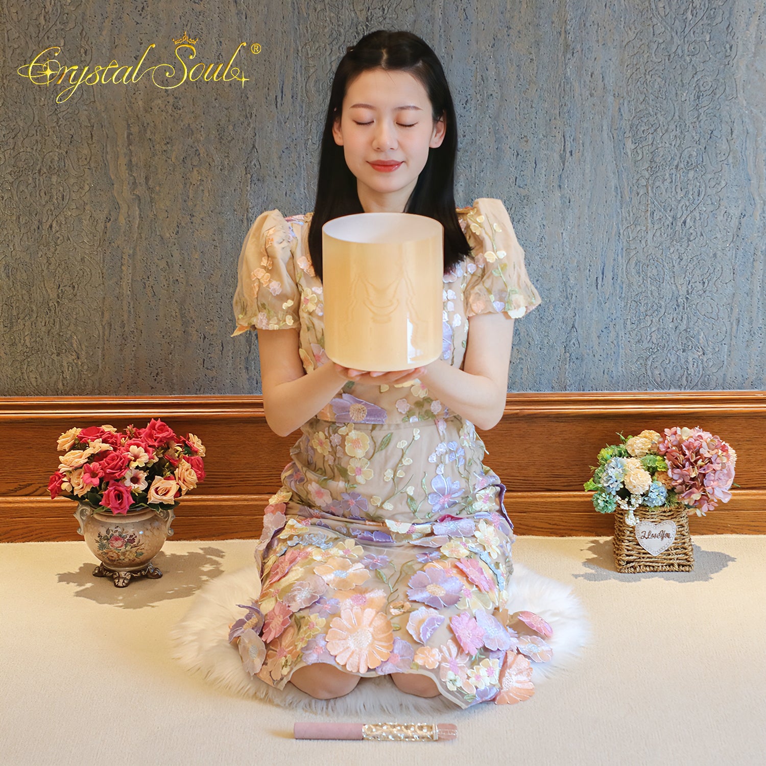 Crystal Soul New Glazed Orange Alchemy Crystal Bowl