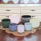 Crystal Soul High Quality Gemstone Fusion Frosted Crystal Bowl Sets