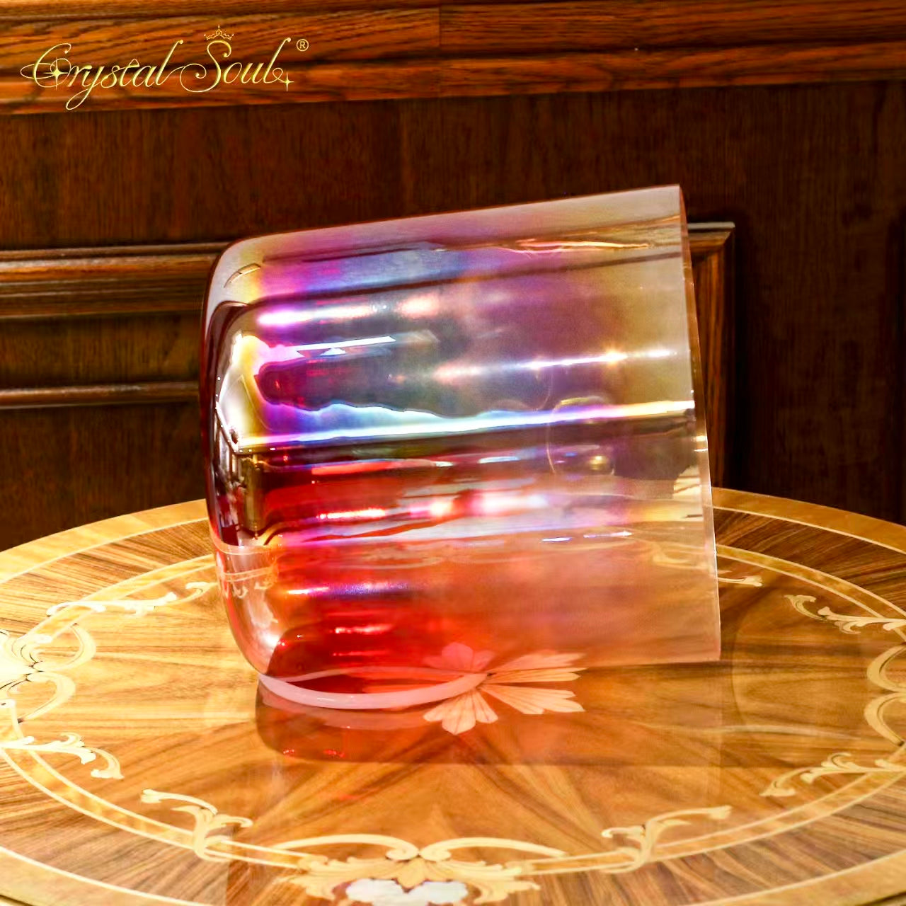 Crystal Soul Classic Chakra Clear Gradient Red Alchemy Crystal Bowl