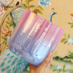 Crystal Soul High Quality Thickened Pink Azure Gradient Alchemy Crystal Bowl