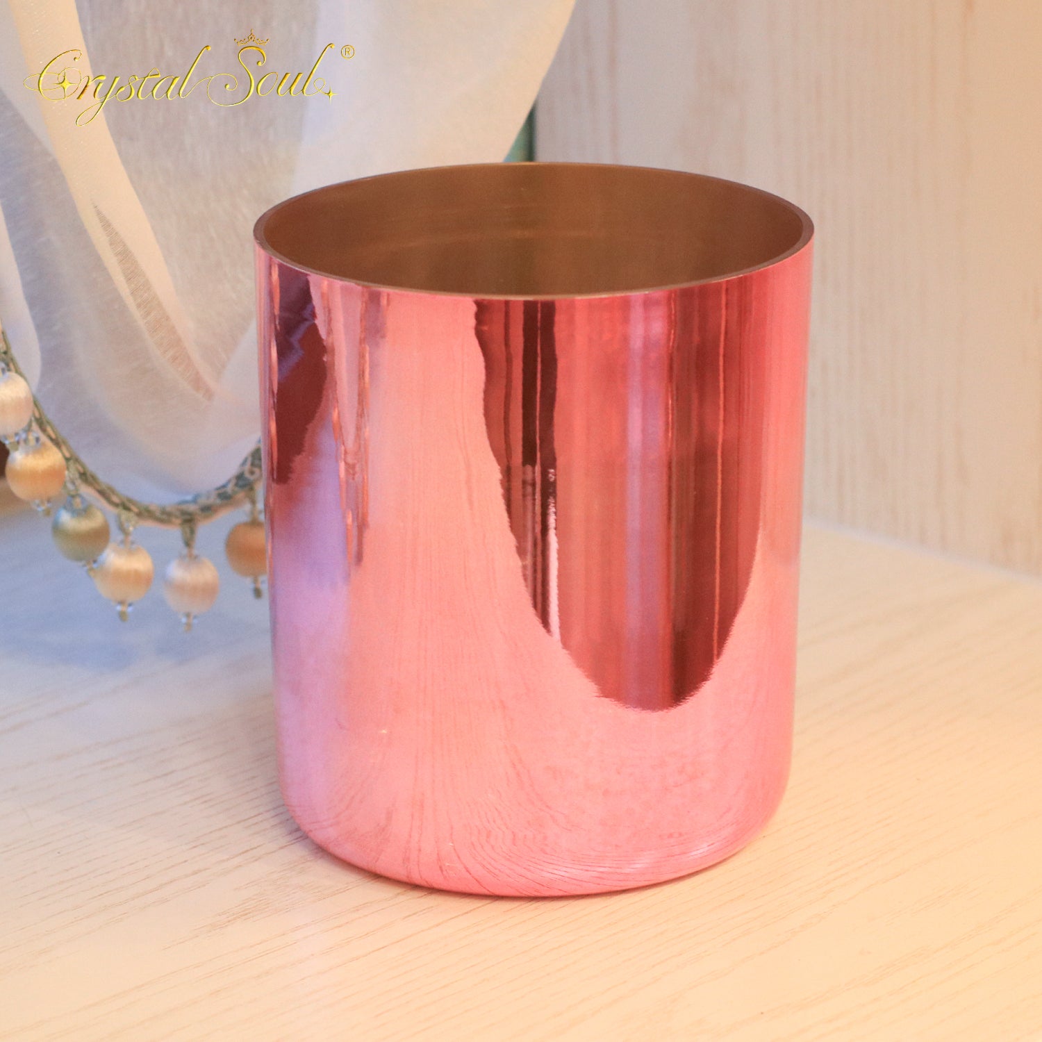 Crystal Soul Exclusive Design Metal Pink Gold Alchemy Crystal Bowl